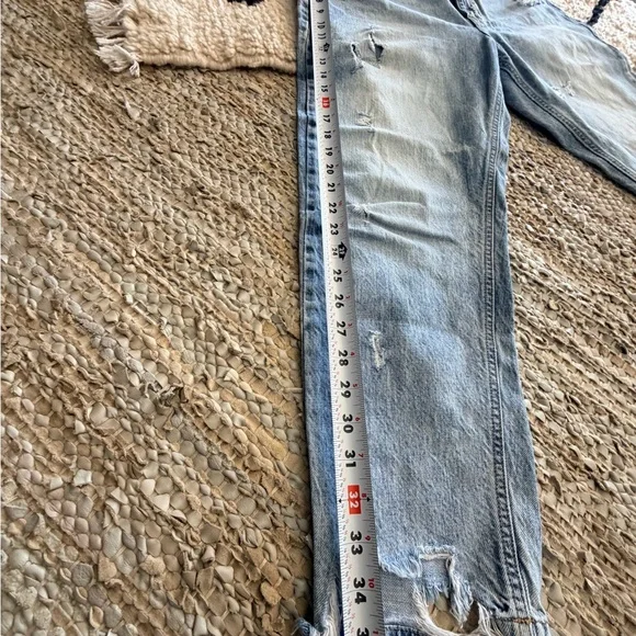 KanCan Light Blue Cropped Distressed Acid Wash Boyfriend Jeans - Picture 4 of 9